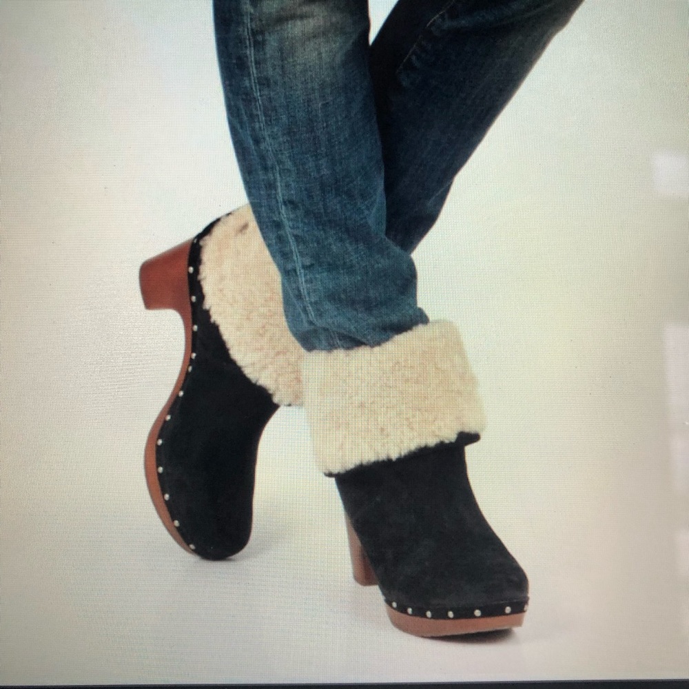 UGG Lynnea wooden clog leather boots